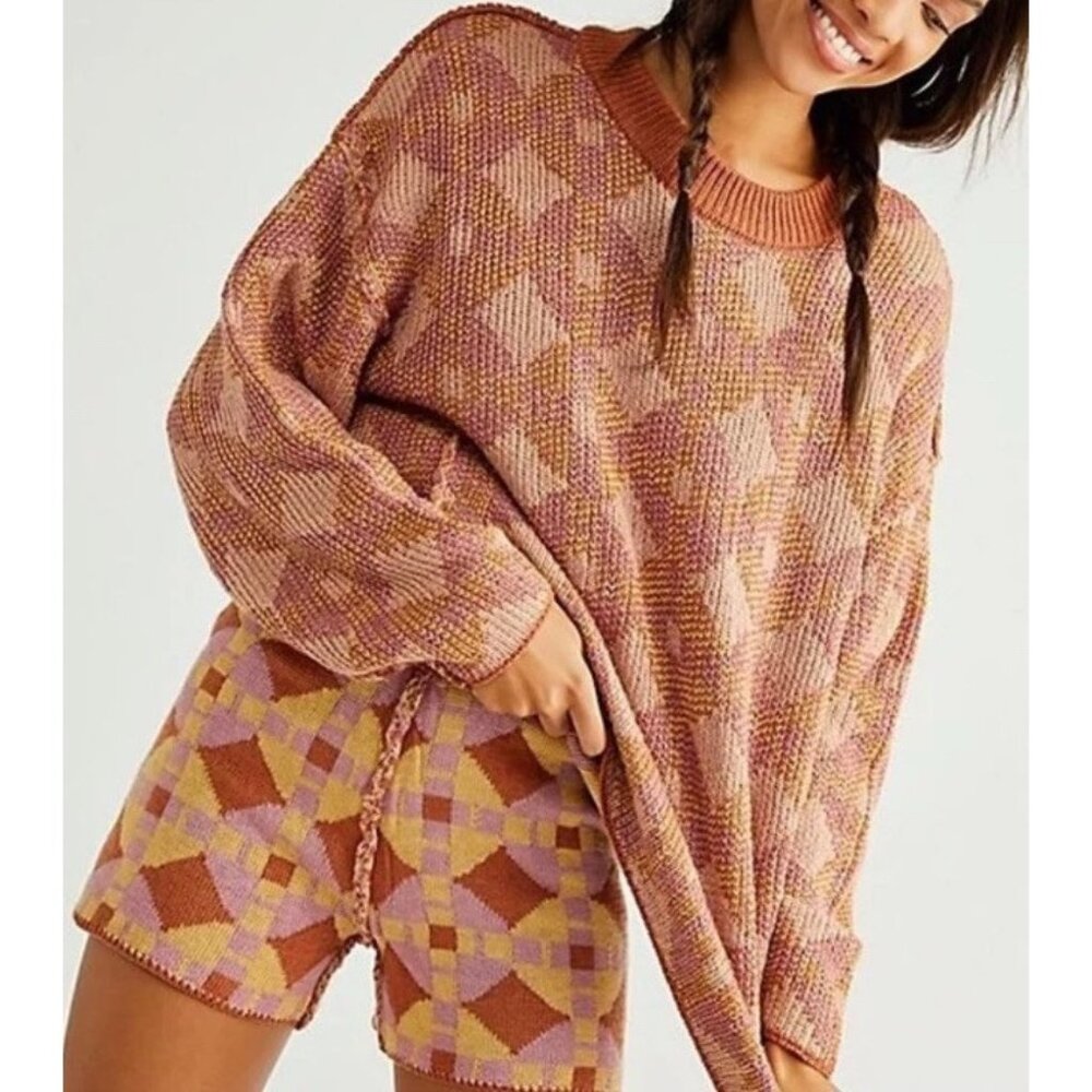 Free People Pink and Orange Sweater Set